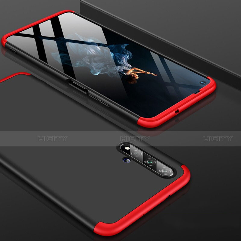 Funda Dura Plastico Rigida Carcasa Mate Frontal y Trasera 360 Grados P01 para Huawei Honor 20S Rojo y Negro