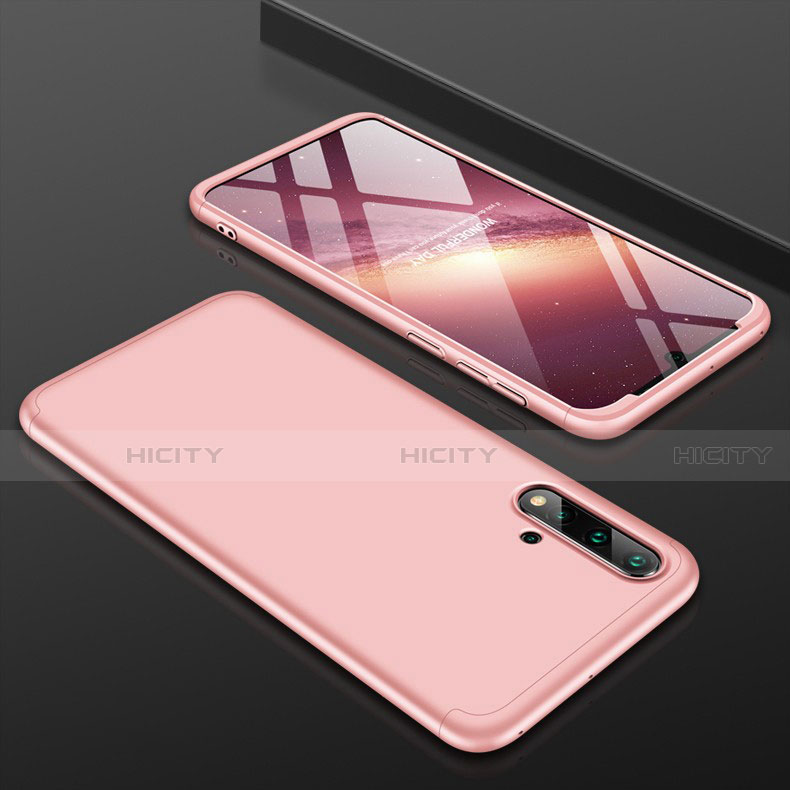 Funda Dura Plastico Rigida Carcasa Mate Frontal y Trasera 360 Grados P01 para Huawei Nova 5 Oro Rosa