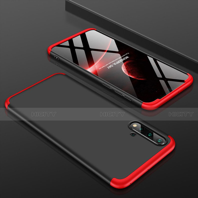 Funda Dura Plastico Rigida Carcasa Mate Frontal y Trasera 360 Grados P01 para Huawei Nova 5 Pro Rojo y Negro