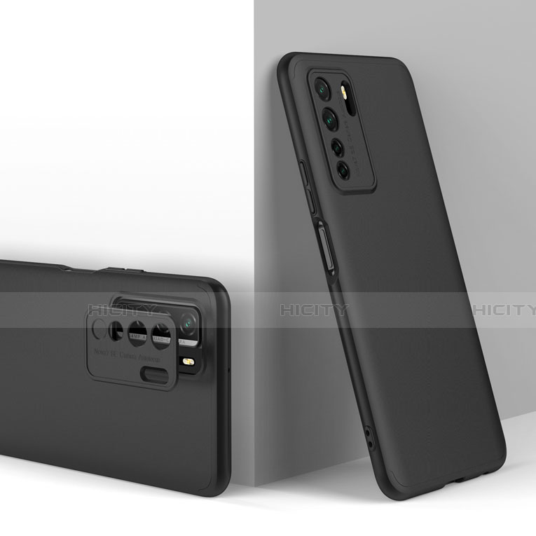 Funda Dura Plastico Rigida Carcasa Mate Frontal y Trasera 360 Grados P01 para Huawei P40 Lite 5G Negro