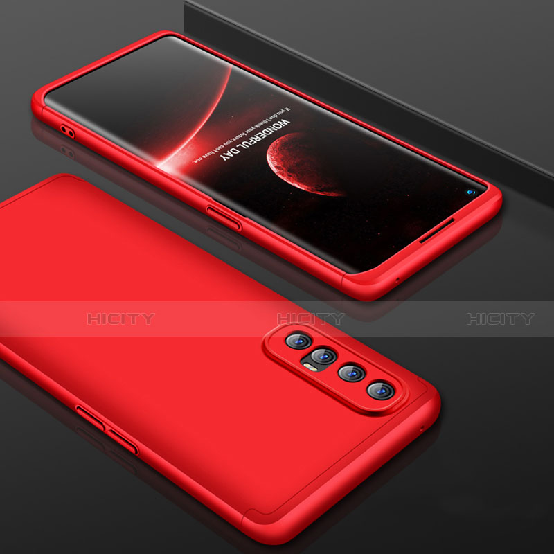 Funda Dura Plastico Rigida Carcasa Mate Frontal y Trasera 360 Grados P01 para Oppo Reno3 Pro Rojo