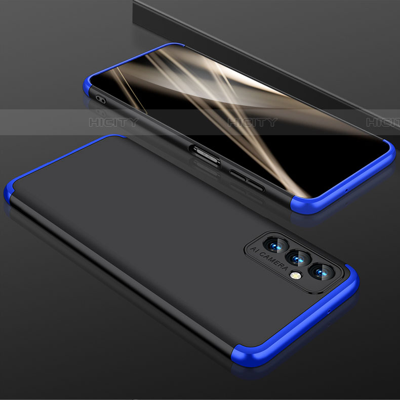 Funda Dura Plastico Rigida Carcasa Mate Frontal y Trasera 360 Grados P01 para Samsung Galaxy F13 4G Azul y Negro