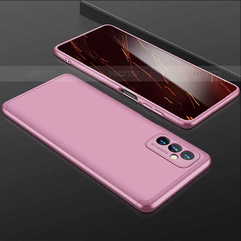 Funda Dura Plastico Rigida Carcasa Mate Frontal y Trasera 360 Grados P01 para Samsung Galaxy M52 5G Oro Rosa