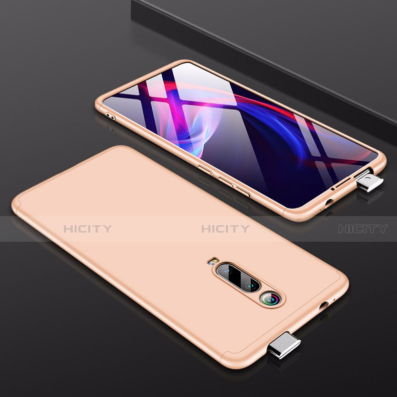 Funda Dura Plastico Rigida Carcasa Mate Frontal y Trasera 360 Grados P01 para Xiaomi Mi 9T Pro Oro