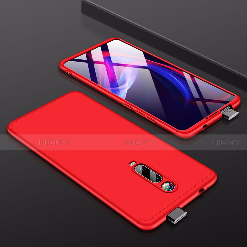 Funda Dura Plastico Rigida Carcasa Mate Frontal y Trasera 360 Grados P01 para Xiaomi Mi 9T Pro Rojo