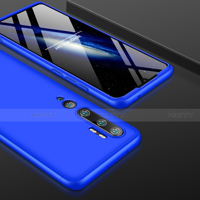 Funda Dura Plastico Rigida Carcasa Mate Frontal y Trasera 360 Grados P01 para Xiaomi Mi Note 10 Azul