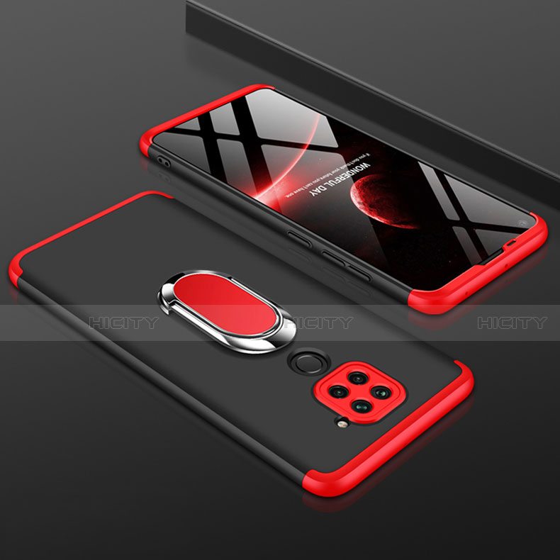 Funda Dura Plastico Rigida Carcasa Mate Frontal y Trasera 360 Grados P01 para Xiaomi Redmi 10X 4G Rojo y Negro