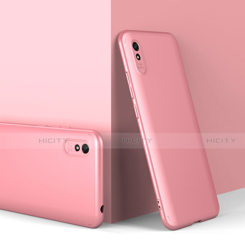 Funda Dura Plastico Rigida Carcasa Mate Frontal y Trasera 360 Grados P01 para Xiaomi Redmi 9i Oro Rosa