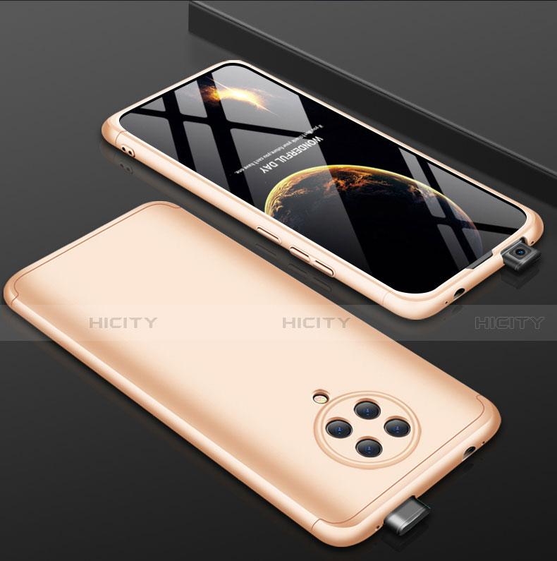 Funda Dura Plastico Rigida Carcasa Mate Frontal y Trasera 360 Grados P01 para Xiaomi Redmi K30 Pro Zoom Oro