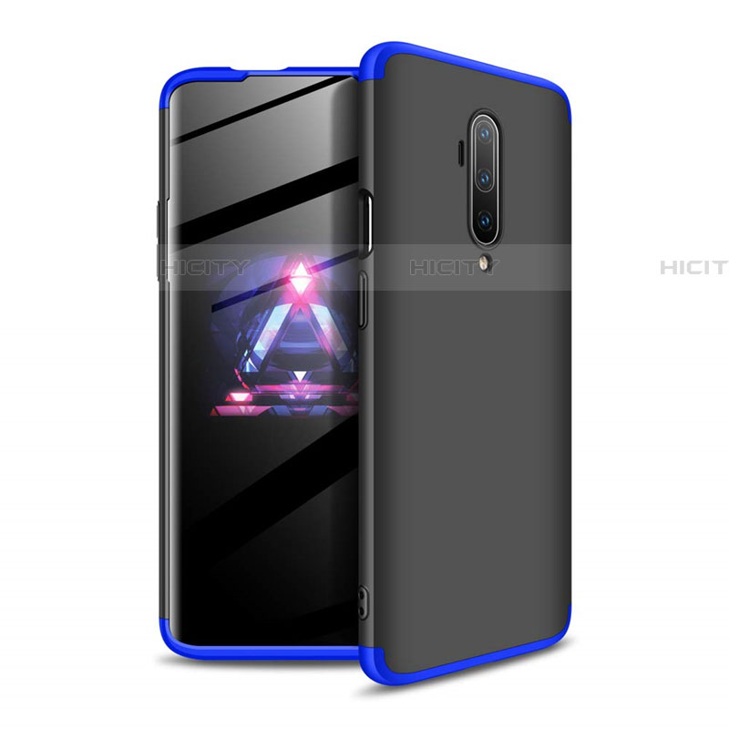 Funda Dura Plastico Rigida Carcasa Mate Frontal y Trasera 360 Grados P02 para OnePlus 7T Pro Azul y Negro