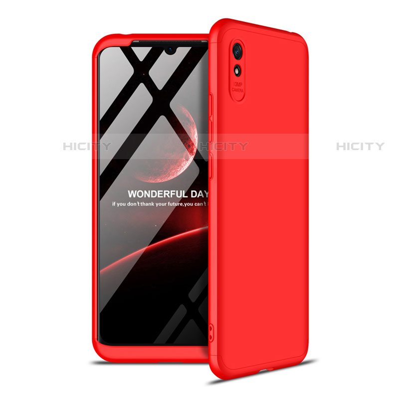 Funda Dura Plastico Rigida Carcasa Mate Frontal y Trasera 360 Grados P02 para Xiaomi Redmi 9A Rojo