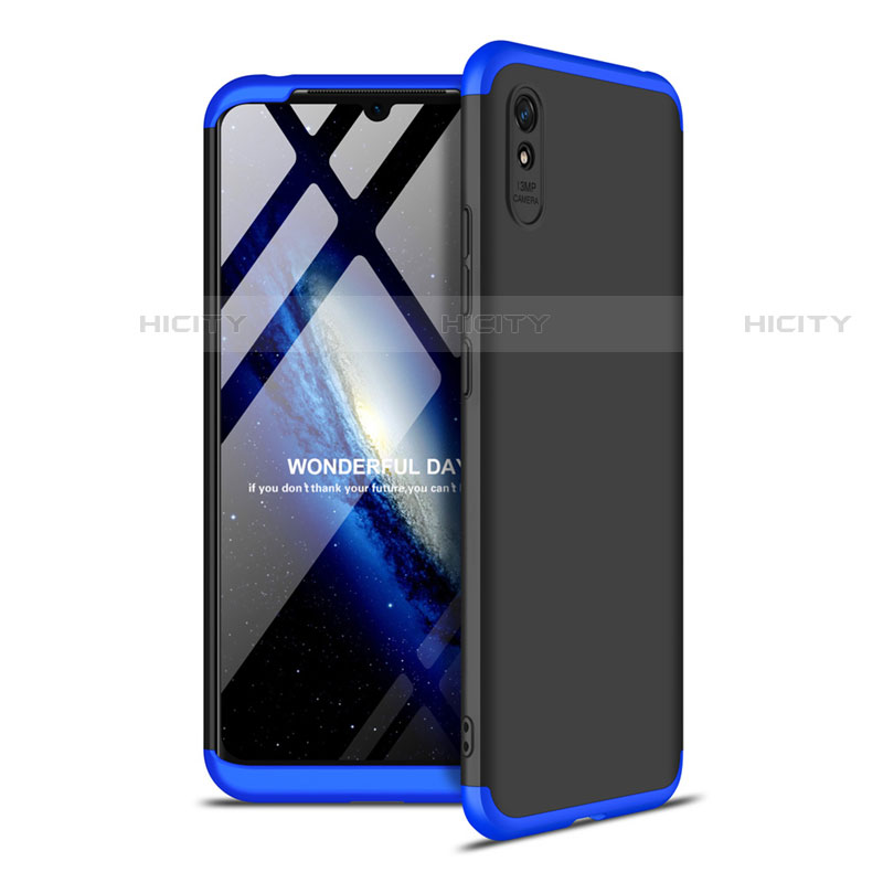 Funda Dura Plastico Rigida Carcasa Mate Frontal y Trasera 360 Grados P02 para Xiaomi Redmi 9i Azul y Negro