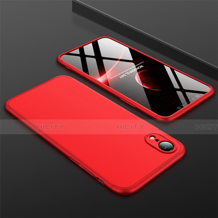 Funda Dura Plastico Rigida Carcasa Mate Frontal y Trasera 360 Grados para Apple iPhone XR Rojo