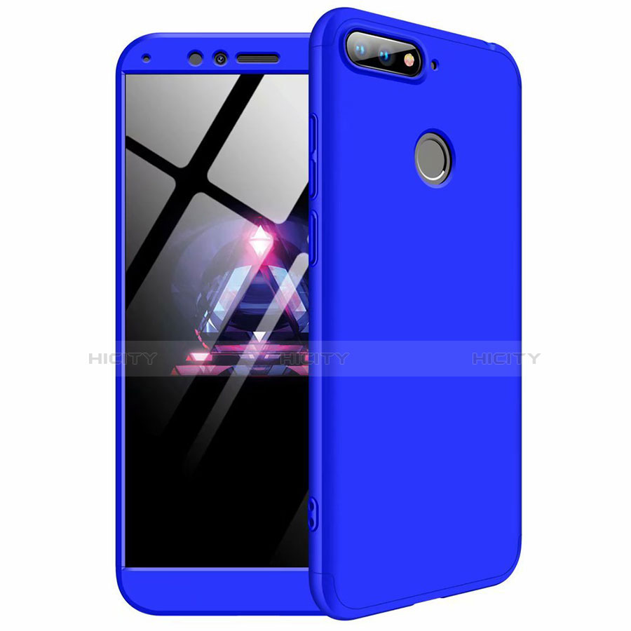 Funda Dura Plastico Rigida Carcasa Mate Frontal y Trasera 360 Grados para Huawei Enjoy 8e Azul