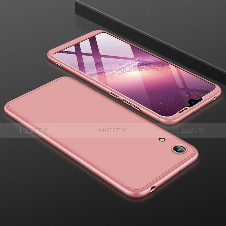 Funda Dura Plastico Rigida Carcasa Mate Frontal y Trasera 360 Grados para Huawei Honor 8A Oro Rosa