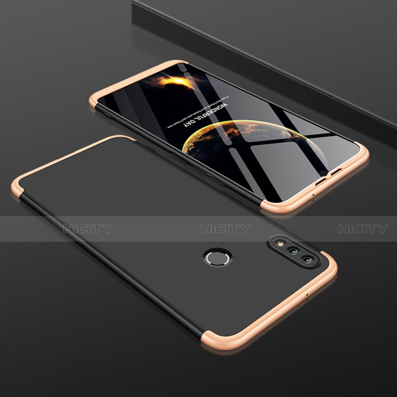 Funda Dura Plastico Rigida Carcasa Mate Frontal y Trasera 360 Grados para Huawei Honor 8X Oro y Negro