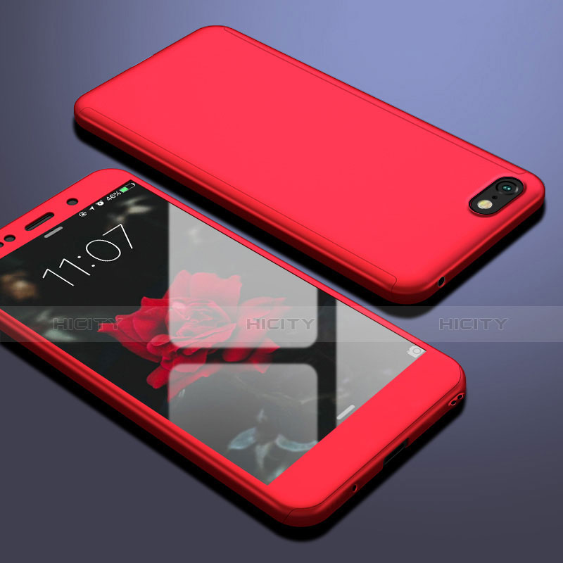 Funda Dura Plastico Rigida Carcasa Mate Frontal y Trasera 360 Grados para Huawei Honor Play 7 Rojo