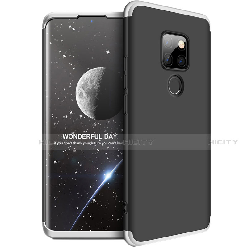 Funda Dura Plastico Rigida Carcasa Mate Frontal y Trasera 360 Grados para Huawei Mate 20 Plata