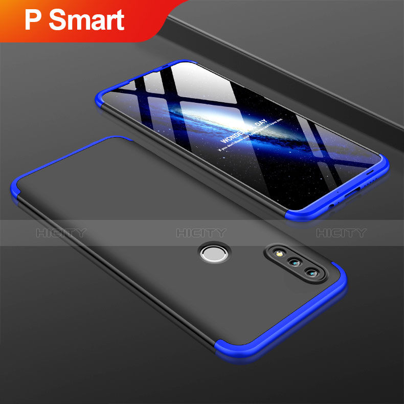 Funda Dura Plastico Rigida Carcasa Mate Frontal y Trasera 360 Grados para Huawei P Smart (2019) Azul y Negro