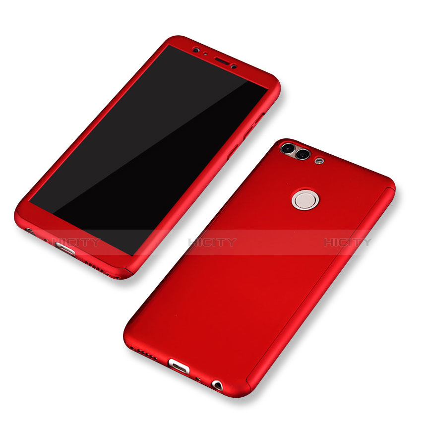 Funda Dura Plastico Rigida Carcasa Mate Frontal y Trasera 360 Grados para Huawei P Smart Rojo