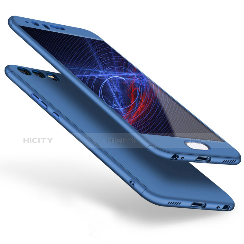 Funda Dura Plastico Rigida Carcasa Mate Frontal y Trasera 360 Grados para Huawei P10 Azul