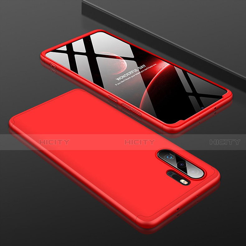 Funda Dura Plastico Rigida Carcasa Mate Frontal y Trasera 360 Grados para Huawei P30 Pro New Edition Rojo