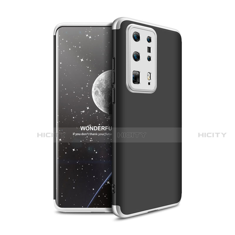 Funda Dura Plastico Rigida Carcasa Mate Frontal y Trasera 360 Grados para Huawei P40 Pro+ Plus Plata