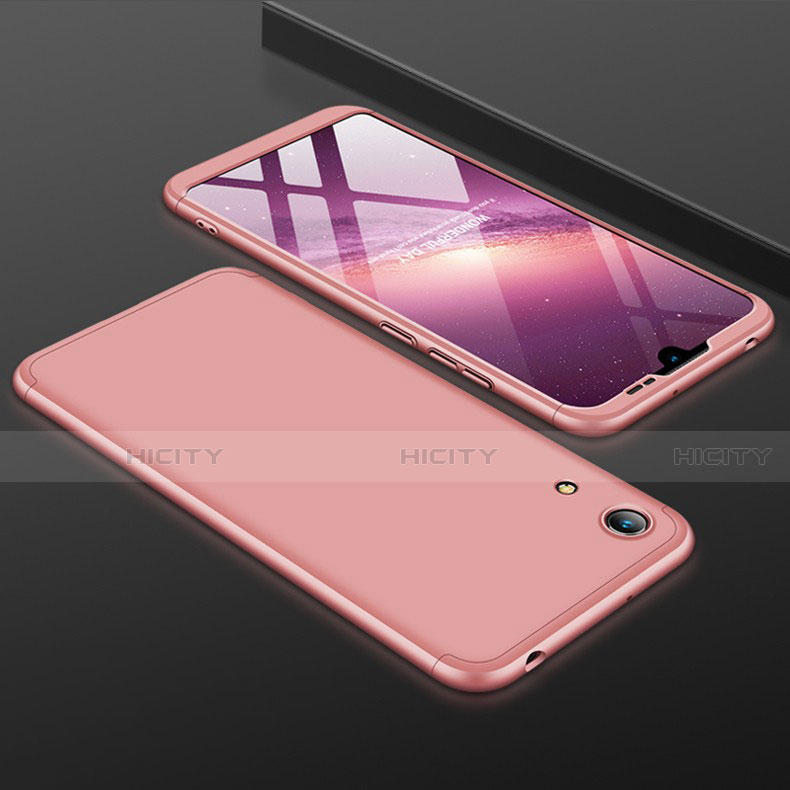 Funda Dura Plastico Rigida Carcasa Mate Frontal y Trasera 360 Grados para Huawei Y6 Prime (2019) Oro Rosa