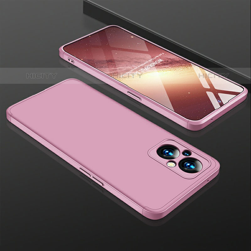 Funda Dura Plastico Rigida Carcasa Mate Frontal y Trasera 360 Grados para OnePlus Nord N20 5G Oro Rosa