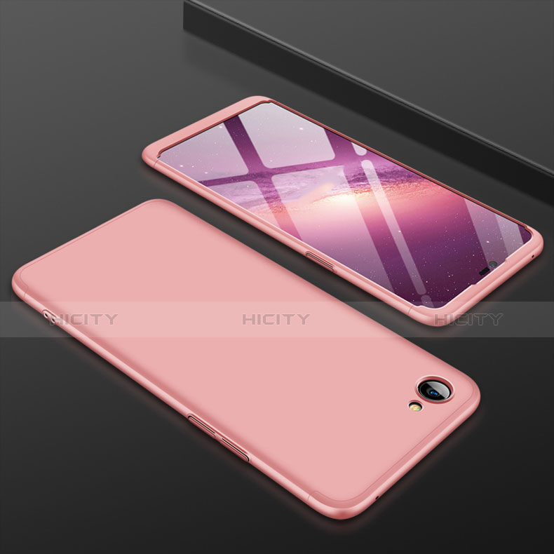 Funda Dura Plastico Rigida Carcasa Mate Frontal y Trasera 360 Grados para Oppo A3 Oro Rosa