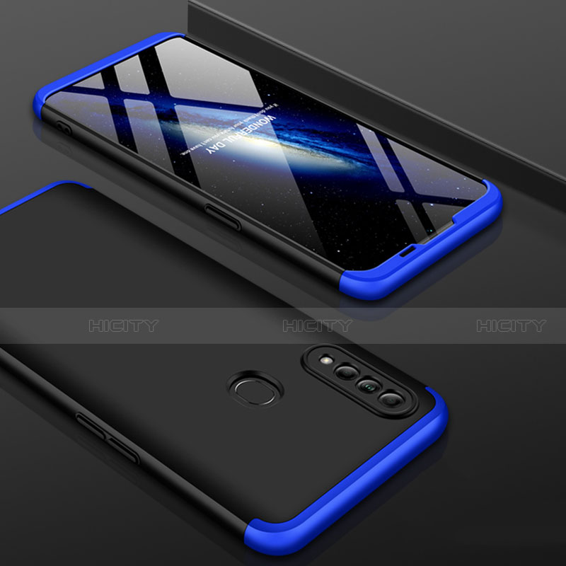 Funda Dura Plastico Rigida Carcasa Mate Frontal y Trasera 360 Grados para Oppo A8 Azul y Negro