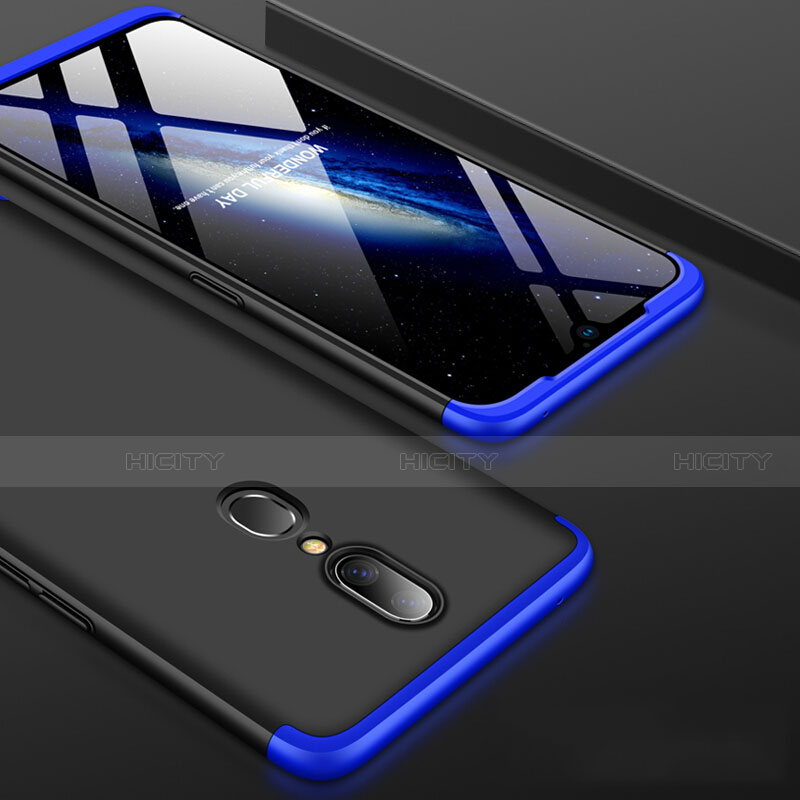 Funda Dura Plastico Rigida Carcasa Mate Frontal y Trasera 360 Grados para Oppo A9 Azul y Negro