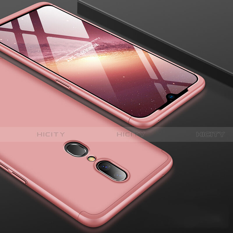 Funda Dura Plastico Rigida Carcasa Mate Frontal y Trasera 360 Grados para Oppo A9 Oro Rosa