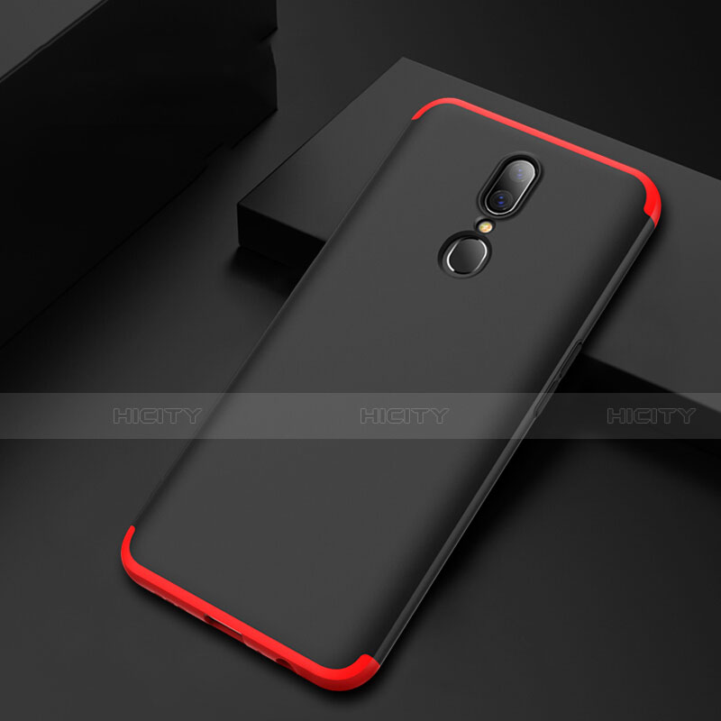 Funda Dura Plastico Rigida Carcasa Mate Frontal y Trasera 360 Grados para Oppo A9 Rojo y Negro