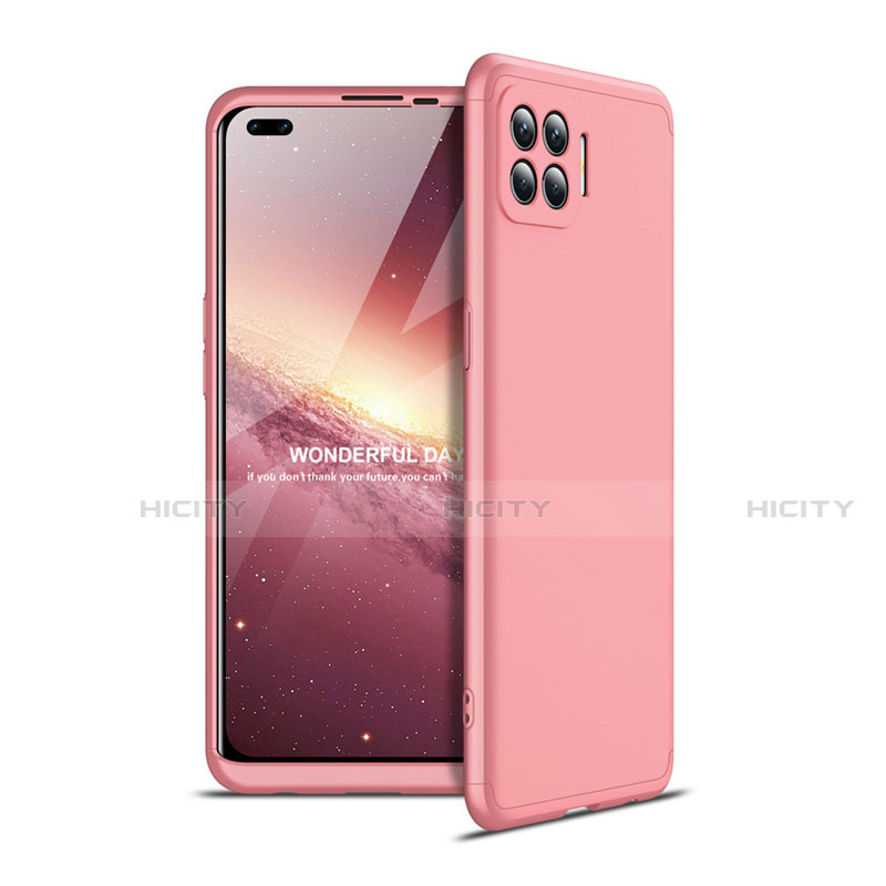 Funda Dura Plastico Rigida Carcasa Mate Frontal y Trasera 360 Grados para Oppo A93 Oro Rosa