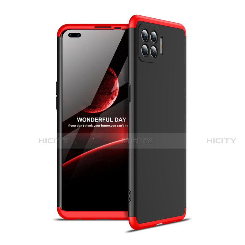 Funda Dura Plastico Rigida Carcasa Mate Frontal y Trasera 360 Grados para Oppo A93 Rojo y Negro