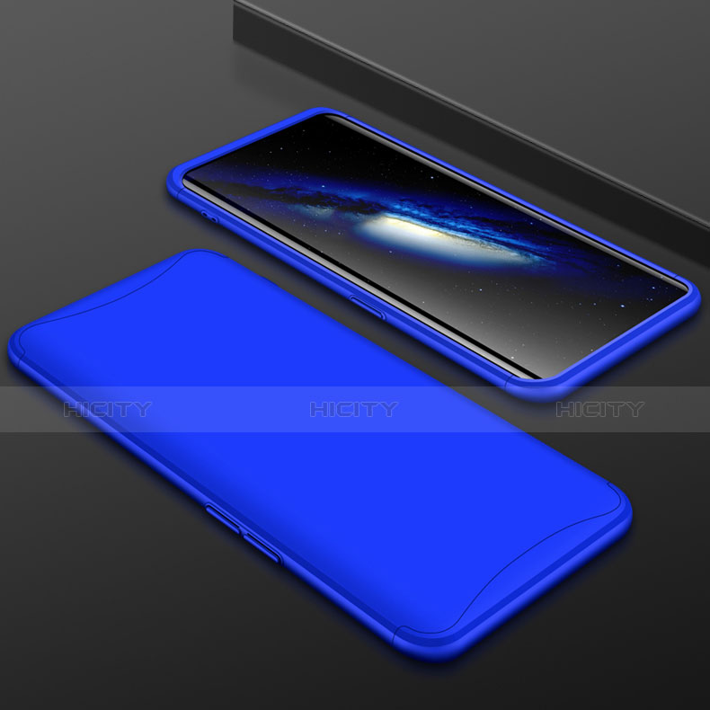 Funda Dura Plastico Rigida Carcasa Mate Frontal y Trasera 360 Grados para Oppo Find X Azul