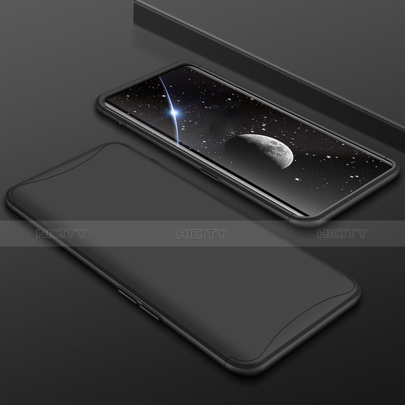 Funda Dura Plastico Rigida Carcasa Mate Frontal y Trasera 360 Grados para Oppo Find X Super Flash Edition Negro