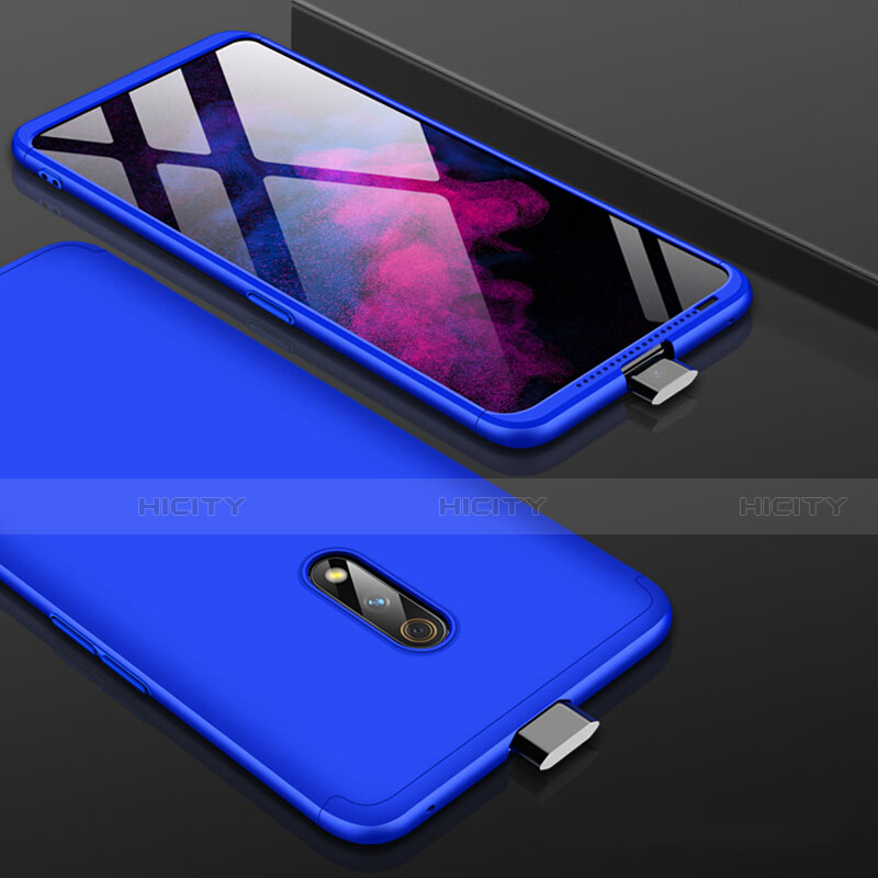 Funda Dura Plastico Rigida Carcasa Mate Frontal y Trasera 360 Grados para Oppo K3 Azul