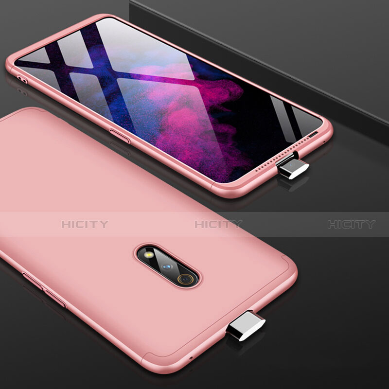 Funda Dura Plastico Rigida Carcasa Mate Frontal y Trasera 360 Grados para Oppo K3 Oro Rosa