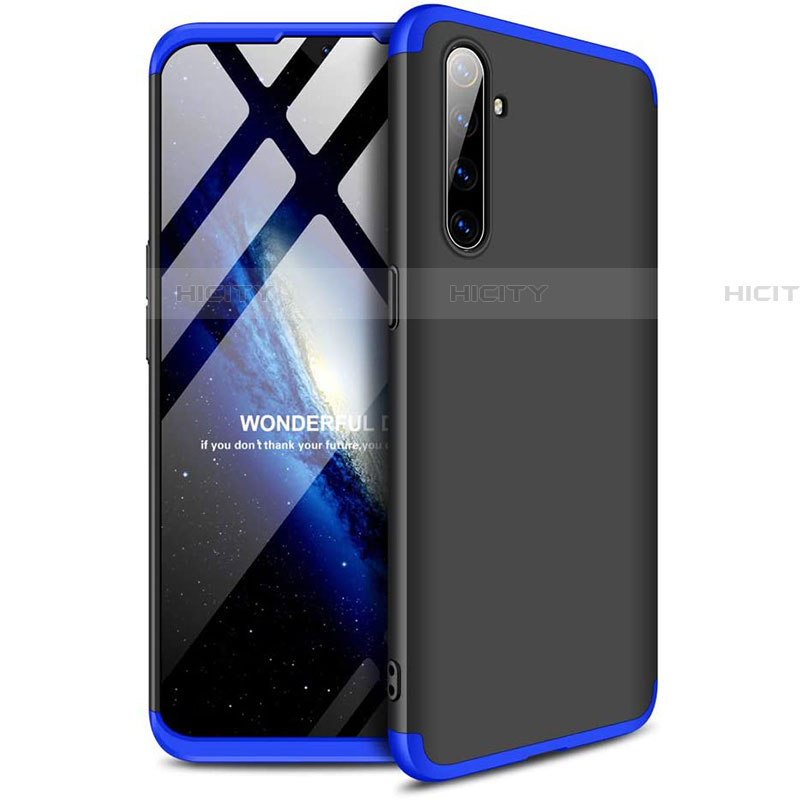 Funda Dura Plastico Rigida Carcasa Mate Frontal y Trasera 360 Grados para Oppo K5 Azul y Negro