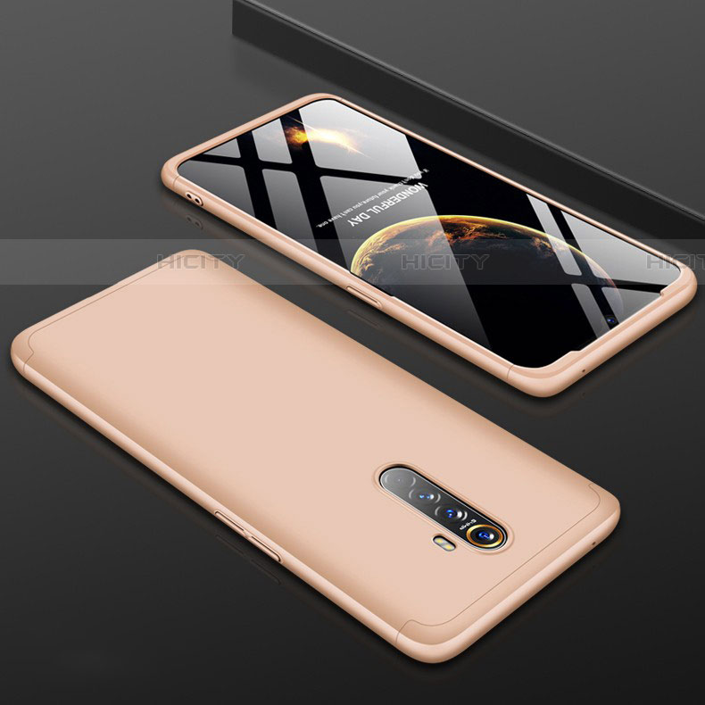 Funda Dura Plastico Rigida Carcasa Mate Frontal y Trasera 360 Grados para Oppo Reno Ace Oro