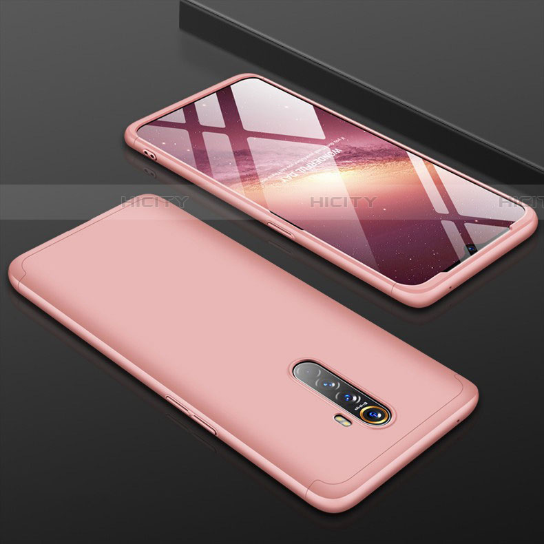 Funda Dura Plastico Rigida Carcasa Mate Frontal y Trasera 360 Grados para Oppo Reno Ace Oro Rosa