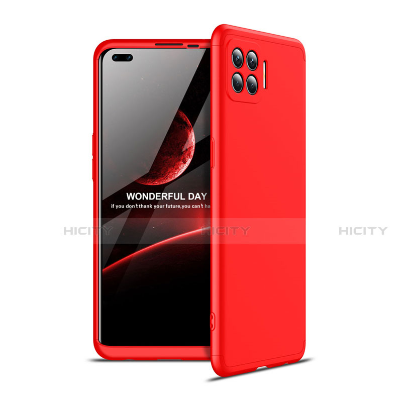 Funda Dura Plastico Rigida Carcasa Mate Frontal y Trasera 360 Grados para Oppo Reno4 F Rojo