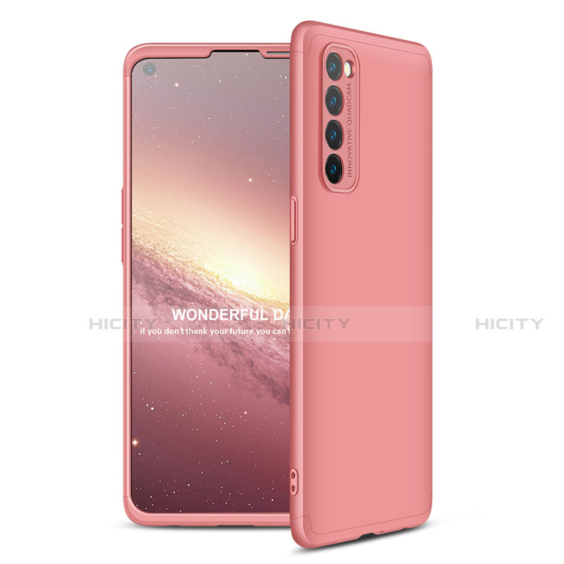 Funda Dura Plastico Rigida Carcasa Mate Frontal y Trasera 360 Grados para Oppo Reno4 Pro 4G Oro Rosa