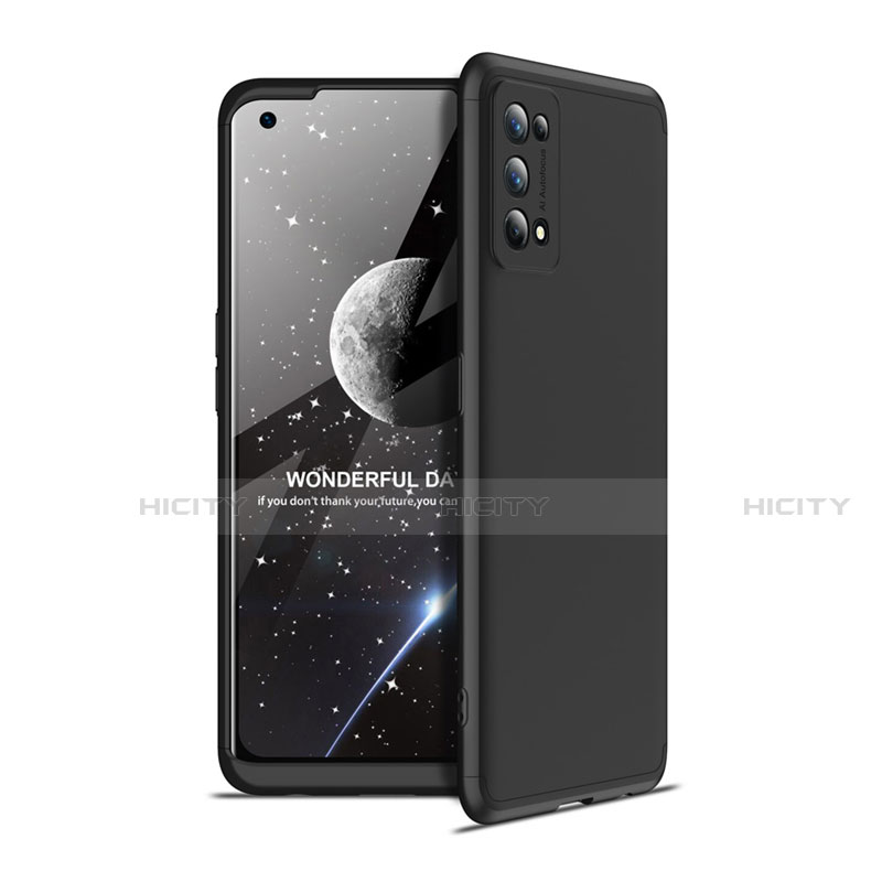 Funda Dura Plastico Rigida Carcasa Mate Frontal y Trasera 360 Grados para Realme 7 Pro Negro