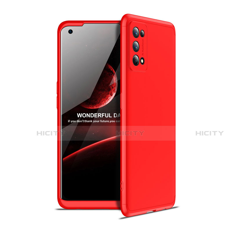 Funda Dura Plastico Rigida Carcasa Mate Frontal y Trasera 360 Grados para Realme 7 Pro Rojo