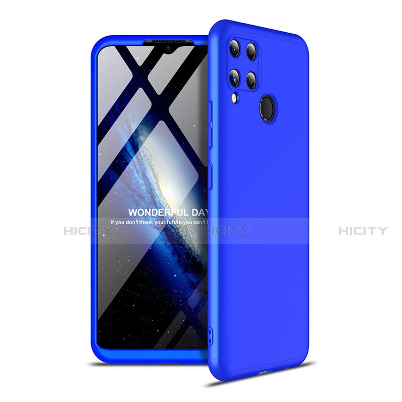 Funda Dura Plastico Rigida Carcasa Mate Frontal y Trasera 360 Grados para Realme C15 Azul