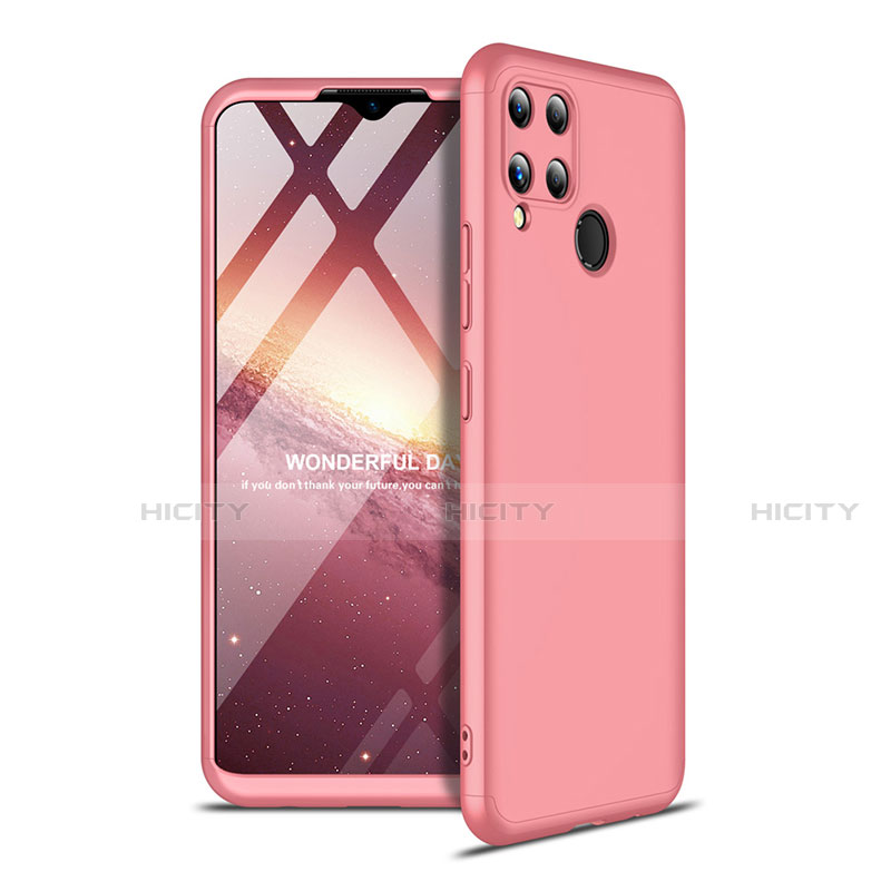 Funda Dura Plastico Rigida Carcasa Mate Frontal y Trasera 360 Grados para Realme C15 Oro Rosa