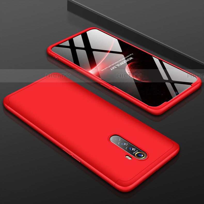 Funda Dura Plastico Rigida Carcasa Mate Frontal y Trasera 360 Grados para Realme X2 Pro Rojo